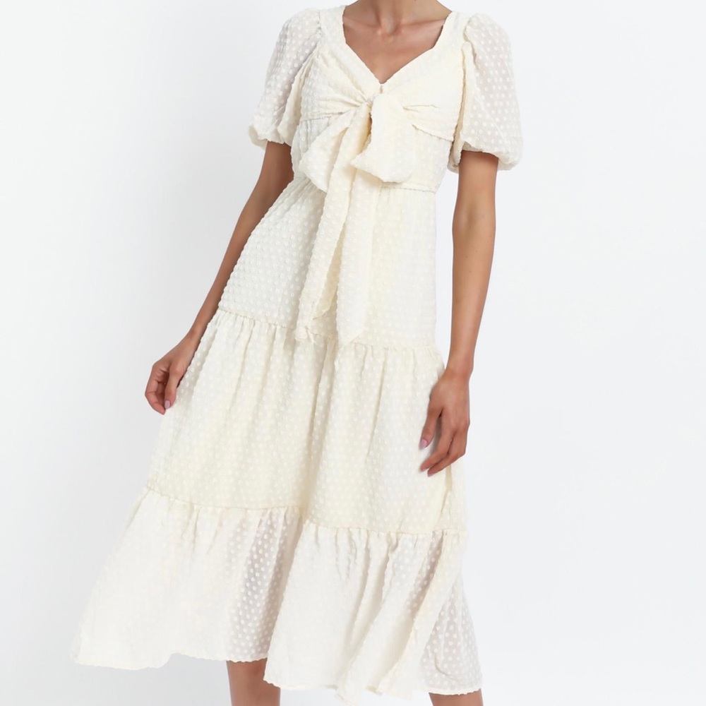 SHOWPO beige cream midi dress US8 AU12